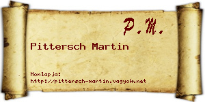 Pittersch Martin névjegykártya